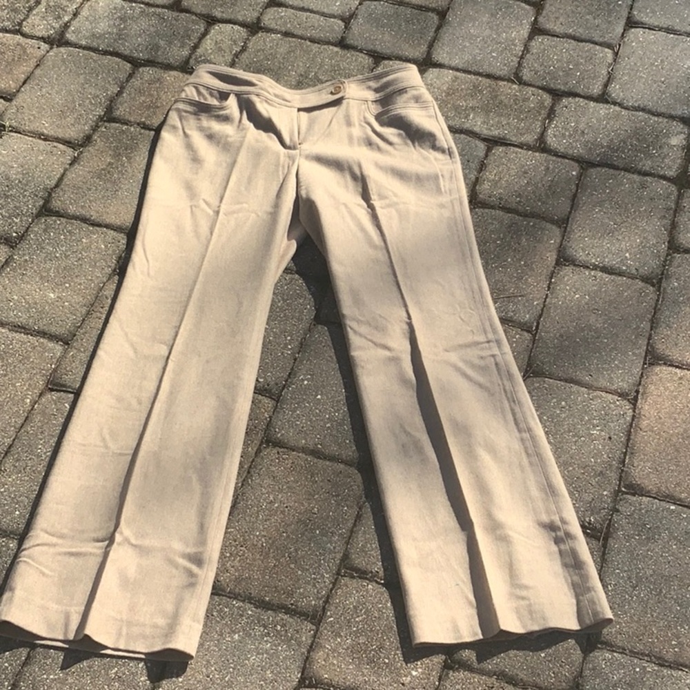 ANN TAYLOR WOOL BLEND LINED DRESS PANTS, SIZE 8 LONG